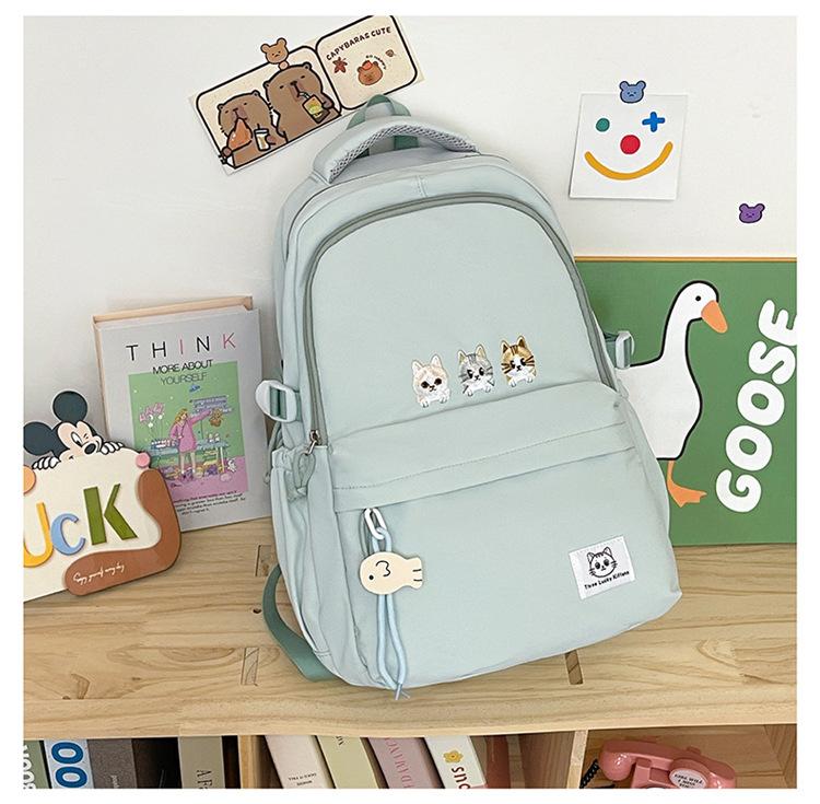 Schoolbag Large Capacity Student Schoolbag Lightweight Casual Junior High School Casual Backpack Cute Japanese and Korean Version Casual Backpack