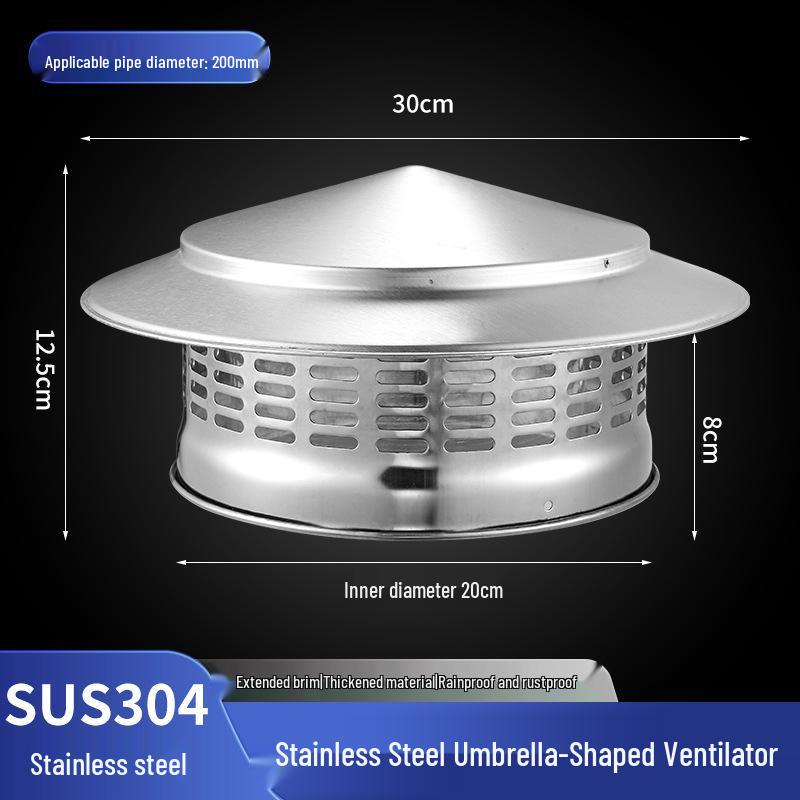 Breathable Umbrella-Style Stainless Steel Chimney Cap for Roof and Terrace Ventilation