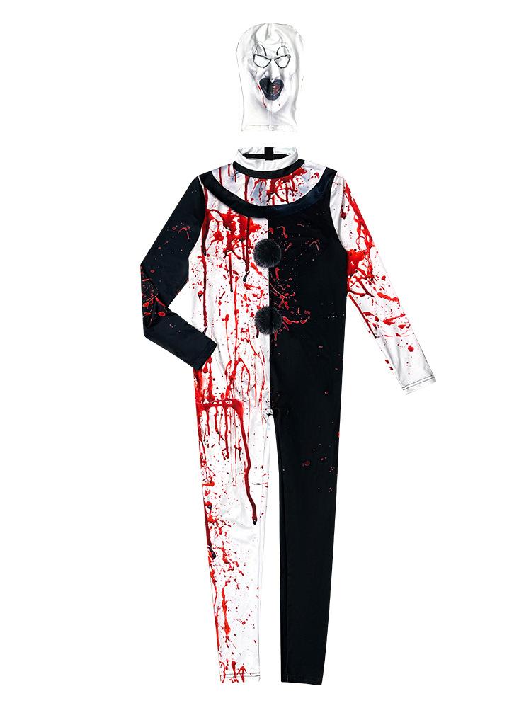 

The new broken soul clown performance clothes, the same stage performance clothes for men and women with blood stains S