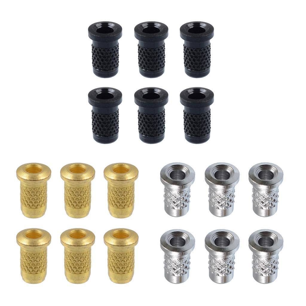 Tooyful 6 Pieces Iron Guitar Through Body String Mounting Ferrules Bushings for Electric Guitar Replacement Parts