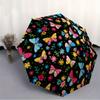 1pc Butterfly Floral Pattern Automatic Umbrella 8-Bone Design Compact Gear for Outdoor Travel, Perfect Holiday Gift  y250827023