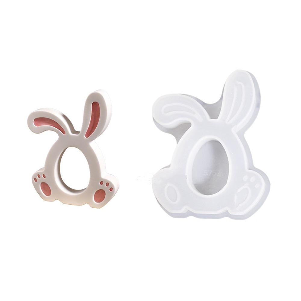 Non-stick Silicone Bunny Mold Flexible Candle Making Mold Rabbit Crafting Molds Party Supplies Style A