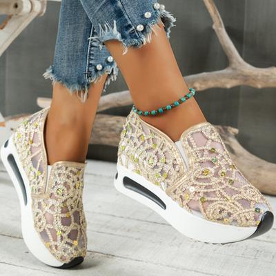 Women's Casual Shoes Mesh and Breathable Thick-Soled Shoes
