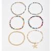 6pcs Stretch Holiday Starfish Multi-layer Anklet Bohemian Beach Jewelry