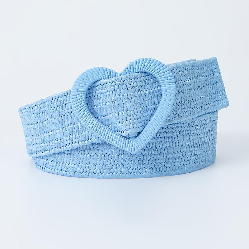 Fine 4Cmpp Grass Sweet Love Buckle Elastic Elastic Woven Belt Small Fragrant Decorative Dress Belt