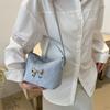 Trendy Single Shoulder Crossbody Bag With Elegant Bow Design For Women In Black Pink White And Blue