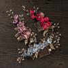 Beautiful Crystal Crown Wedding Leaves Tiara Flower Hair Pin Hair Combs Bridal Clips