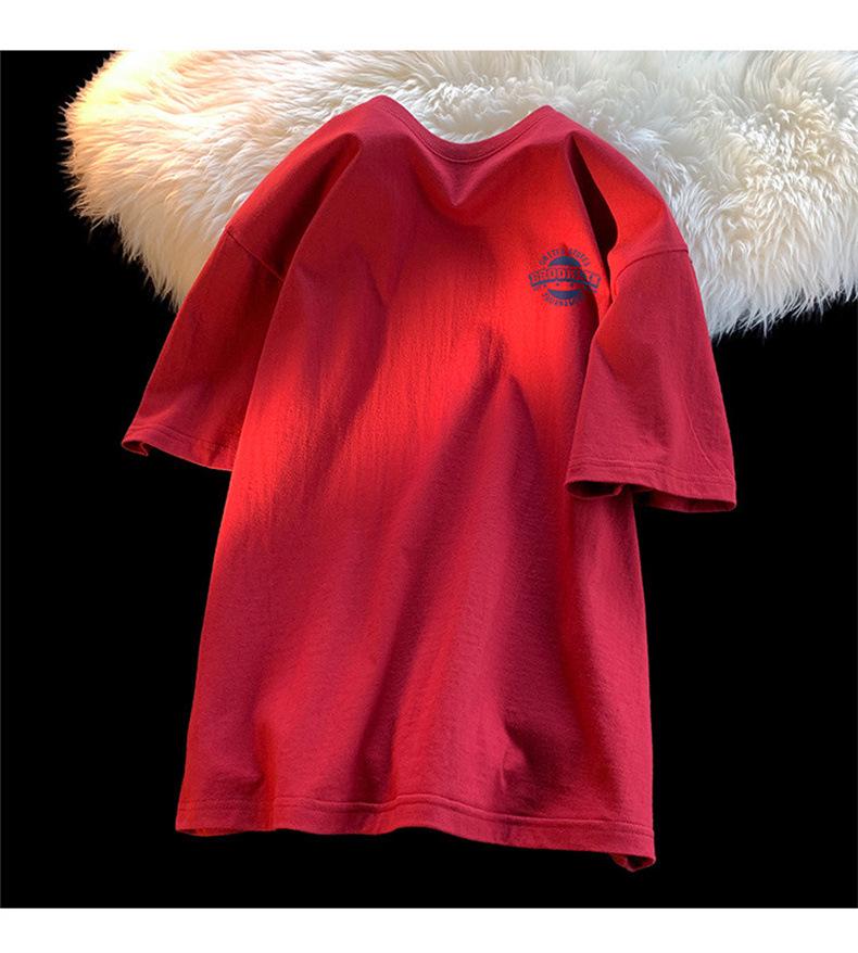 Men’s Trendy Loose-Fit Summer 2024 White Cotton Short-Sleeve T-Shirt