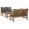 vidaXL 3-part. Garden Lounge Set with Cushions Solid Wood Acacia