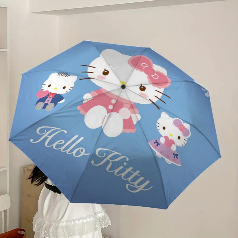 1pc Hello Kitty Winter Edition Umbrella with Plastic Handle,Suitable for All Seasons Home Travel Outdoor UmbrellaSanlio542