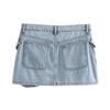 10644- Women's High-Waisted Denim A-Line Mini Skirt with Multi Pockets