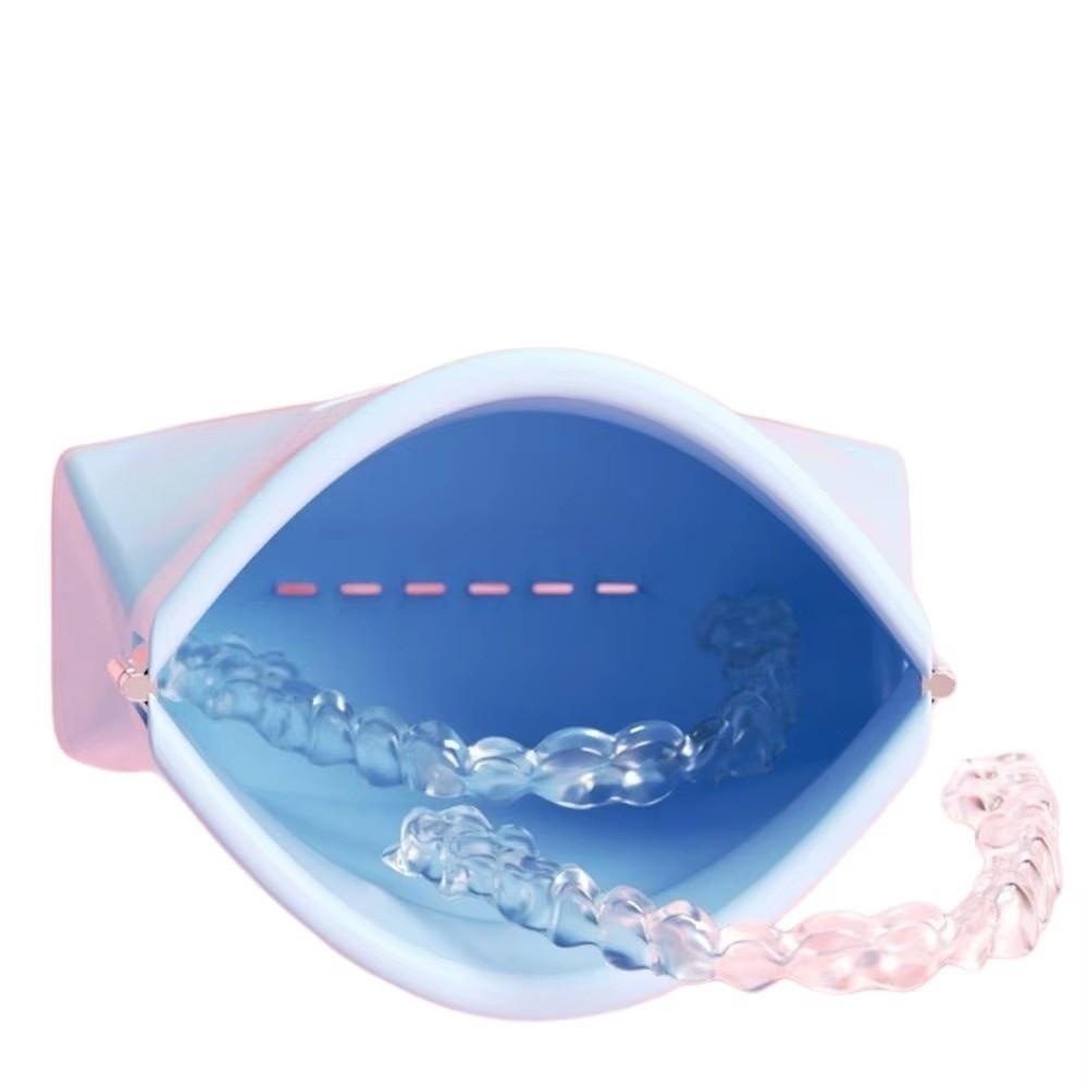 Portable Silicone False Teeth Protective Case Anti-fall Lightweight Denture Tray Box Vent Holes Storage Case Braces Storage