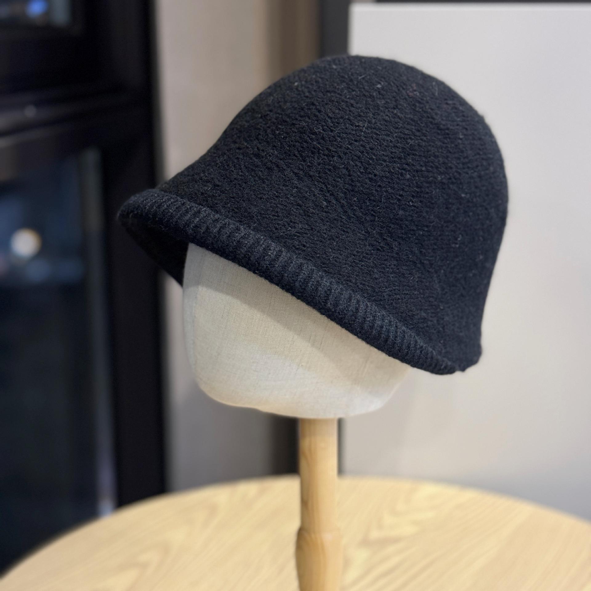 

Autumn and Winter Warm and Versatile Wool Cashmere Fisherman s Hat Women s Personalized Irregular Knitted Basin Hat with Long Front and Short Back one size