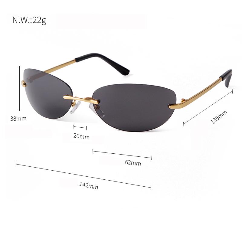 Y2K Oval Sunglasses for Women Men Futurist Frameless Sun Glasses Cycling Sports Glasses S8765