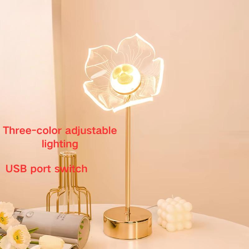 Light Luxury Modern Minimalist Acrylic Metal Butterfly Table Lamp Ambient Night Light Bedroom Girls' Room Bedside Decoration