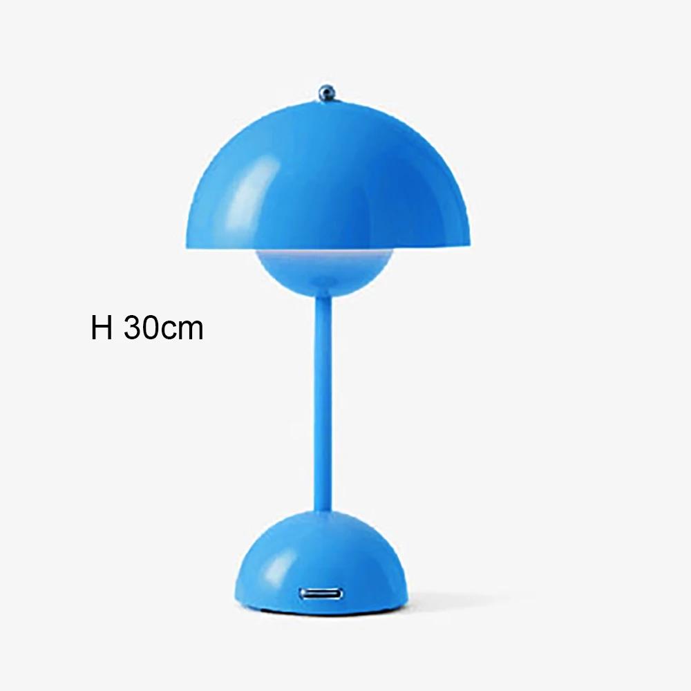 Modern Mushroom Flower Bud Rechargeable LED Table Lamps Desk Night for Bedroom Dining Touch Night Light Simple Hoom Decoration