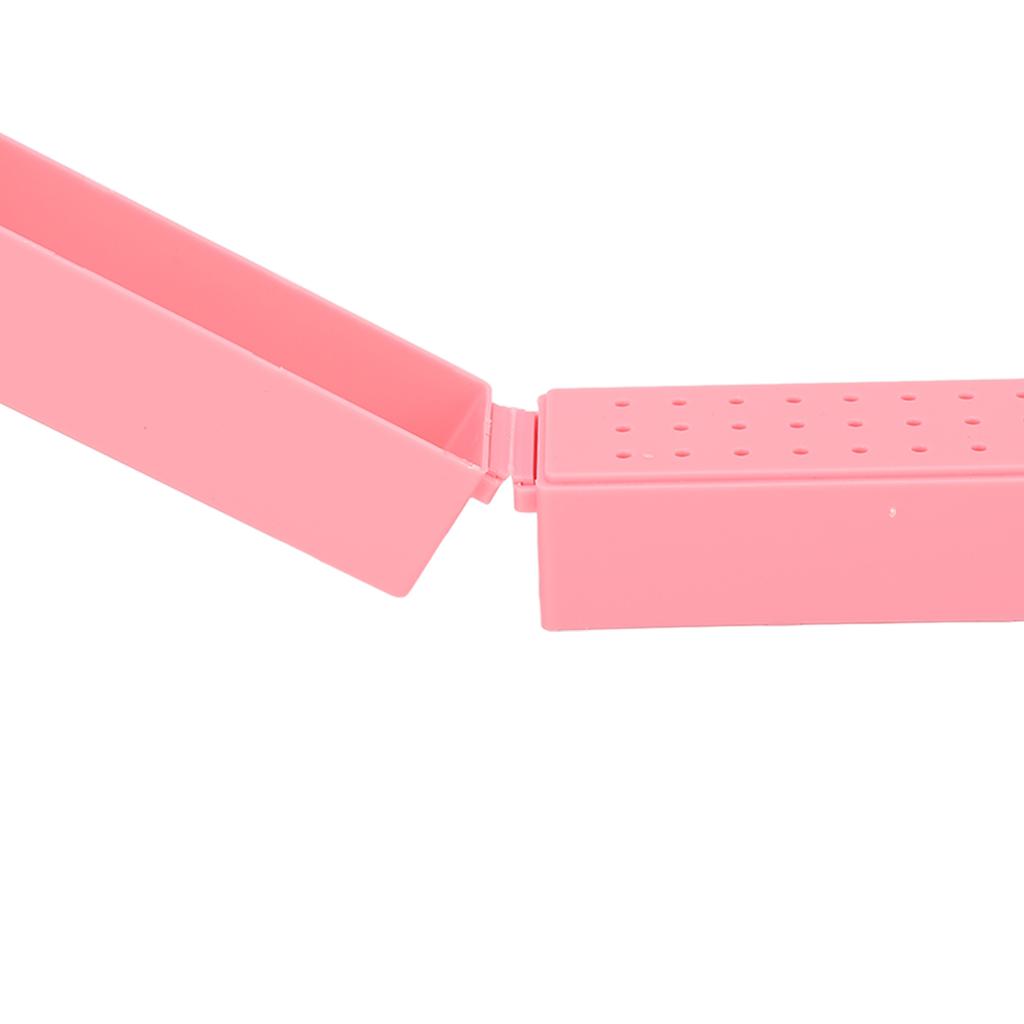 30 Holes Nail Drill Bits Holder Dustproof Acrylic Cover Manicure Tools Space Saving Nail Grinding Bits Container