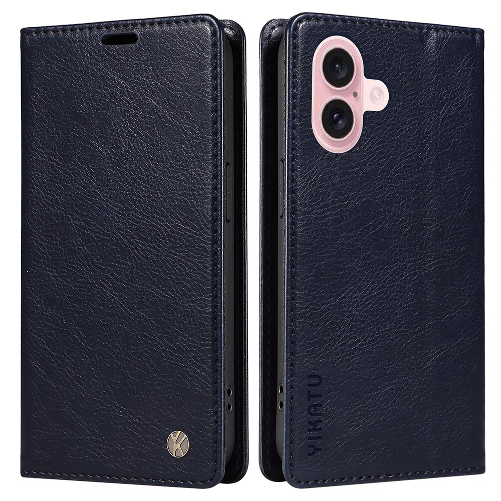 YIKATU YK-006 For iPhone 16 Wallet Case Scratch-Proof Leather Phone Cover