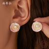 New Round Flower Color Drip Alloy Stud Earrings, Multi-layer Oil Women's Premium Earrings