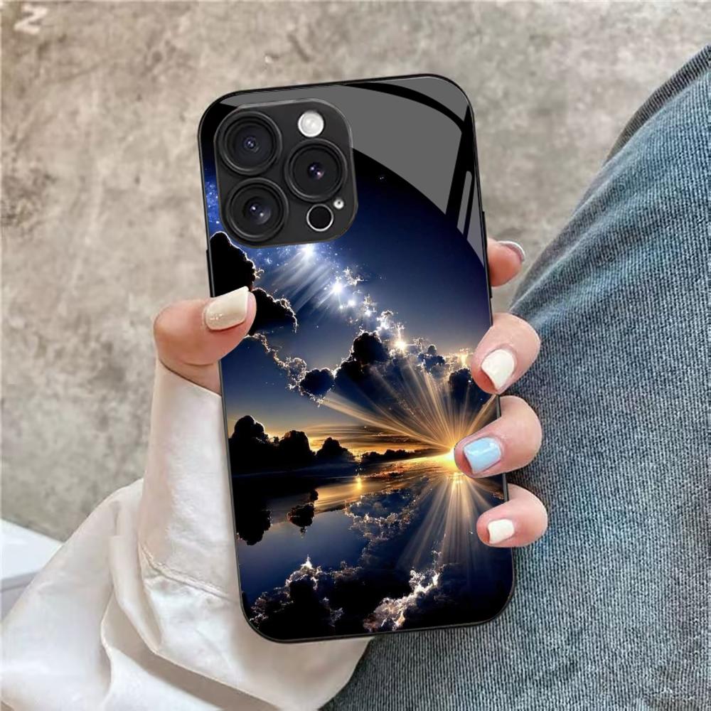 Sunset Landscape For iPhone 12 13 14 15 16 17 Plus Pro Max Anti-Drop Smooth Touch Protective Shockproof Cellphone Cover Shell