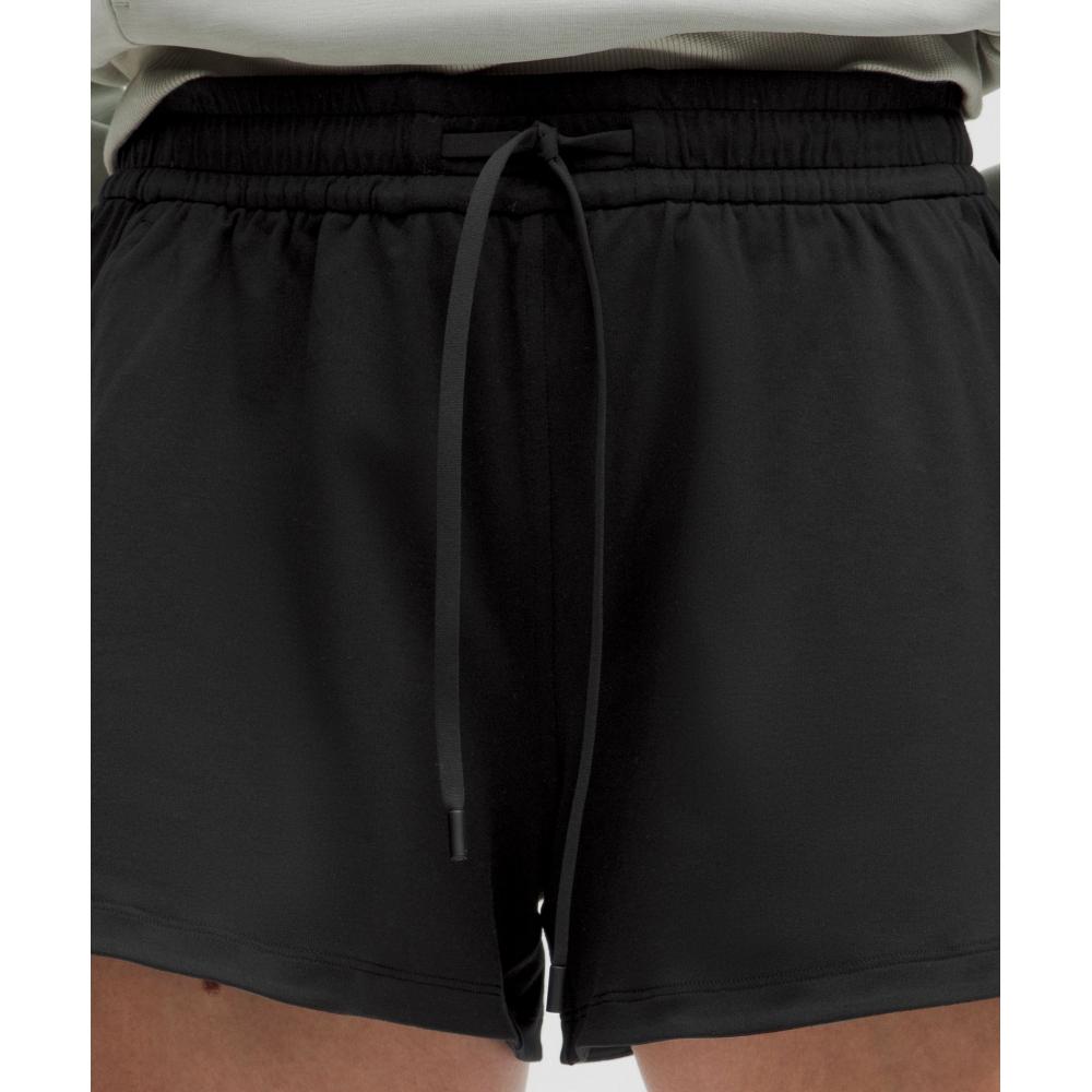 Lululemon Soft Jersey Mid Rise Curved Hem Short 3  Black