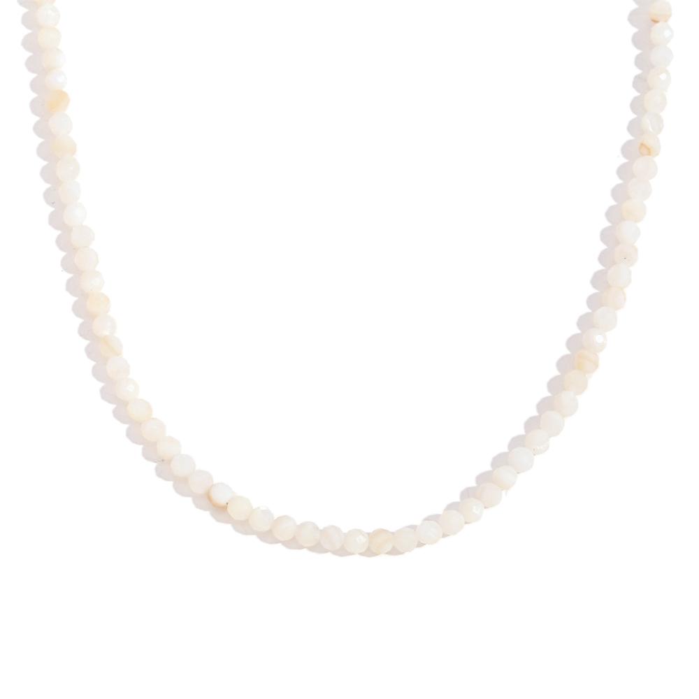

MamacitaSlay Simple 316L Stainless Steel Natural Stone Bead Necklace Waterproof Neck Jewelry Women s Elegant Statement Necklace 40cm нефритовый