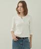MOTT Henley Neck Slim T-Shirt - White