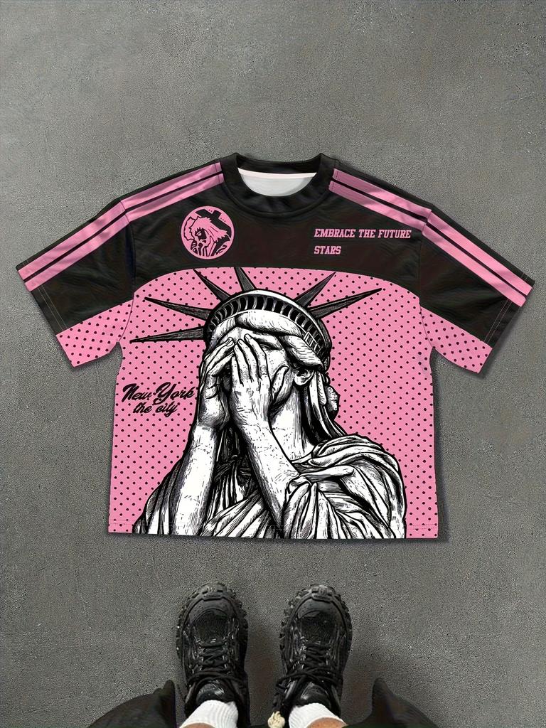 2025 Summer New sporty, casual and fashionable outdoor 3D digital printed soft comfortable and breathable men's T-shirt