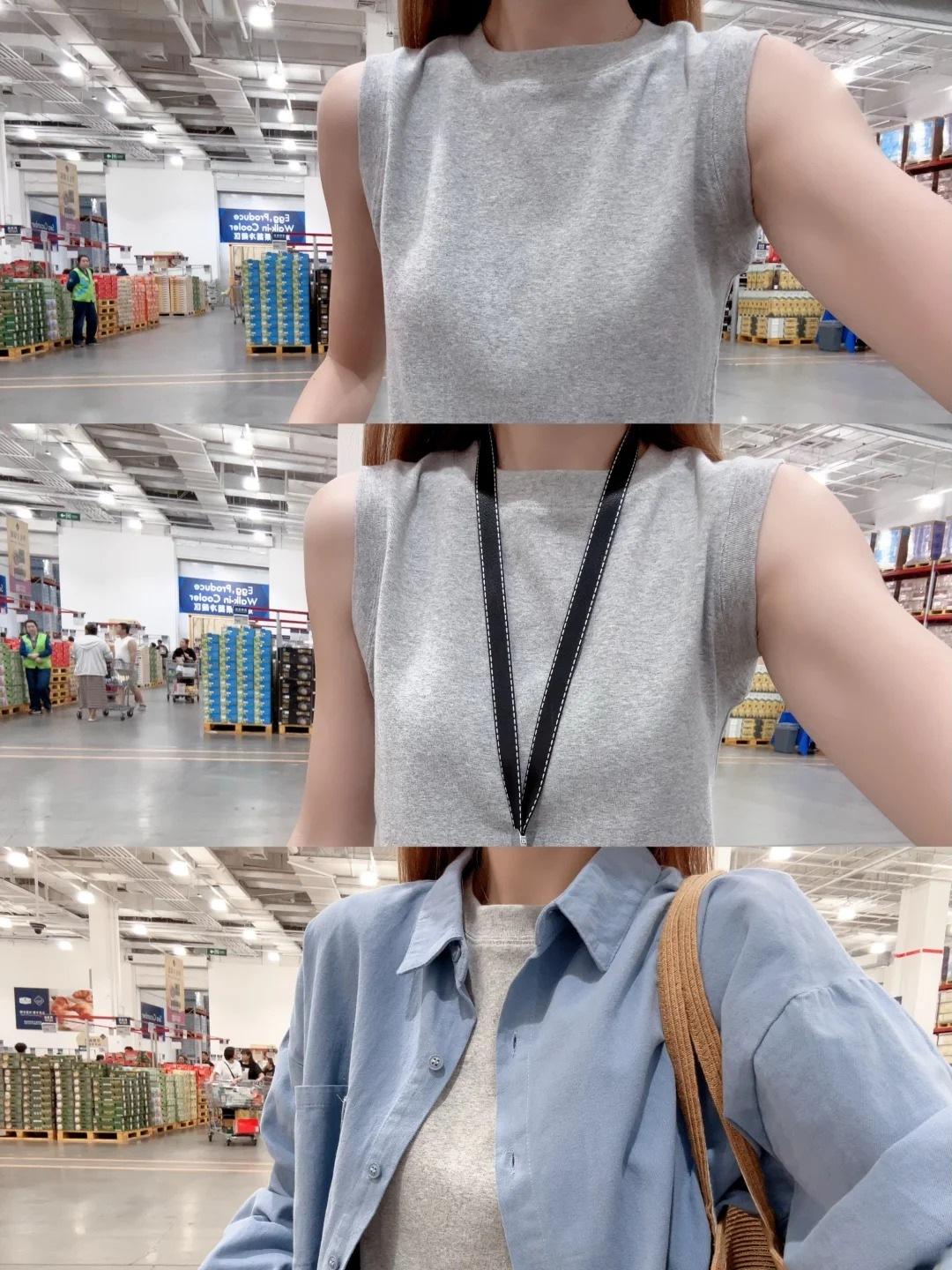 Simple casual wide shoulder strap vest for women, summer sleeveless inside stacked with ins style top bottoming shirt M серый