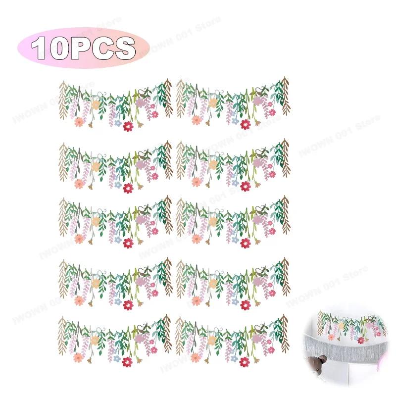 

Баннер с цветами из длинных листьев Подвески для детской комнаты Весеннее окно Украшения для вечеринки на день рождения Фотография цветов Other