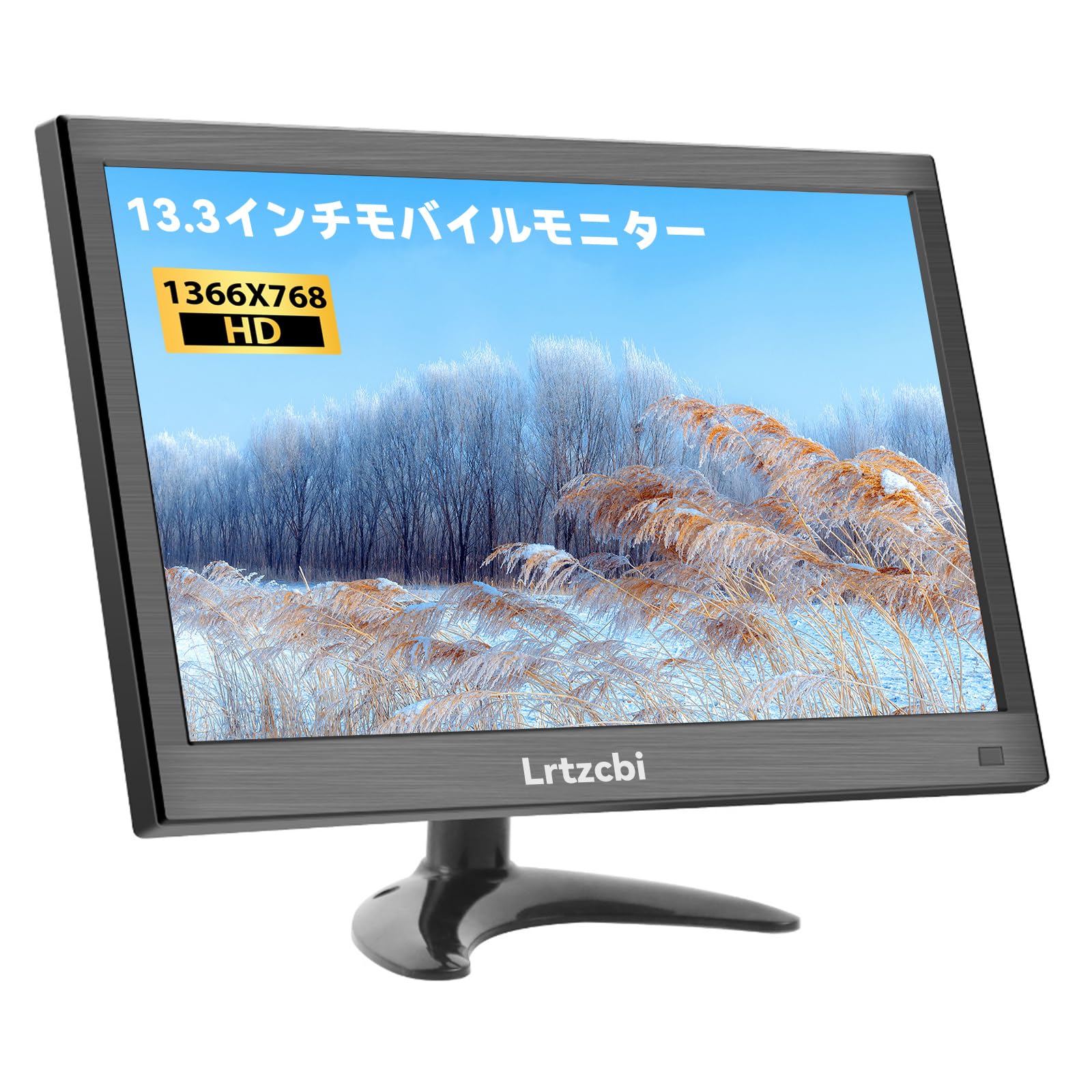 

Дюймовий мобільний монітор Lrtzcbi Легкий мобільний дисплей TFT HD 1366x768, сумісний із міні-портативним екраном VESA 13.3, 60 Гц, кут огляду 160°, чорний