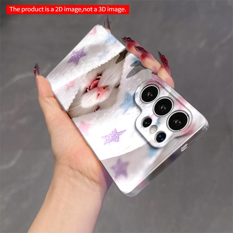 2DFlat Samsung Phone Case Starry Blanket Cat Snuggle Applicable To Galaxy S23 S24 S25ULTRA S26 A12 A14 A15 A16 A54 A55