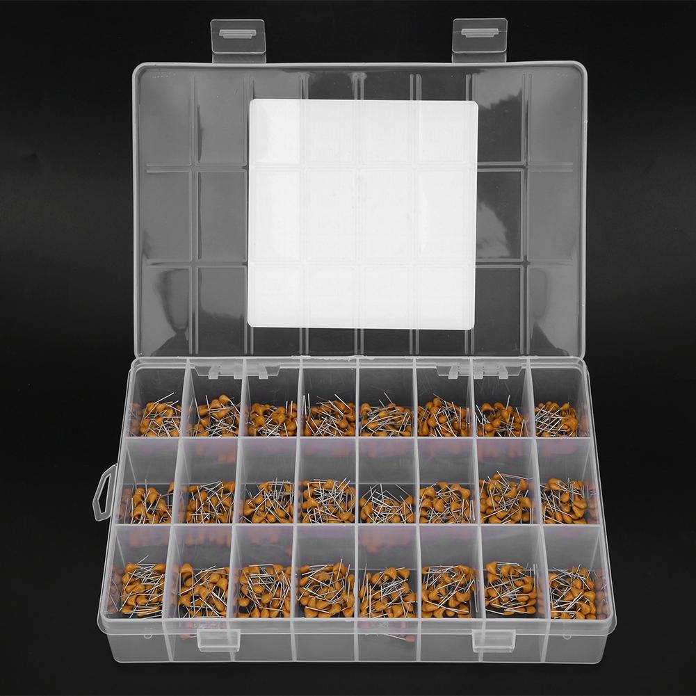 

Набір керамічних конденсаторів 720 шт. 24 типи 0.1 мкФ 100 нФ 50 В з коробкою для зберігання