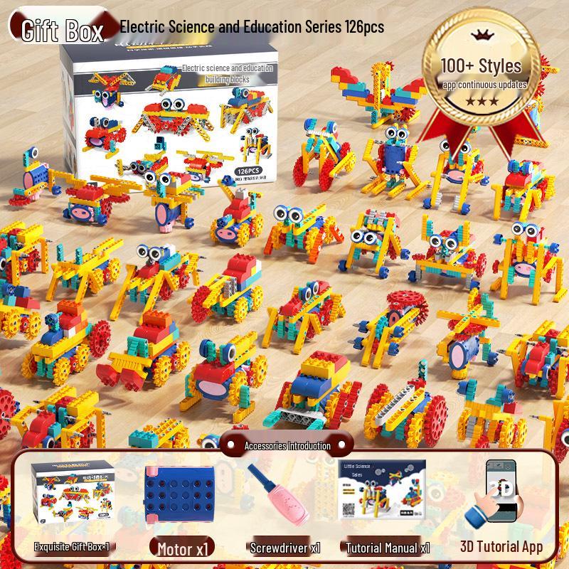 Large Particle STEM Building Blocks: Creative Programming Robot Toy for Kids