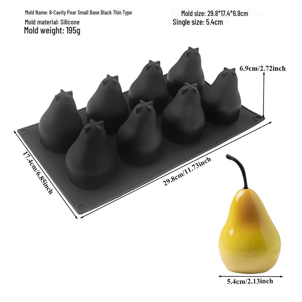 Moldes de Silicona para Mousse de Fruta 3D: Pera, Manzana, Piña, Melocotón, Durian, Frambuesa.