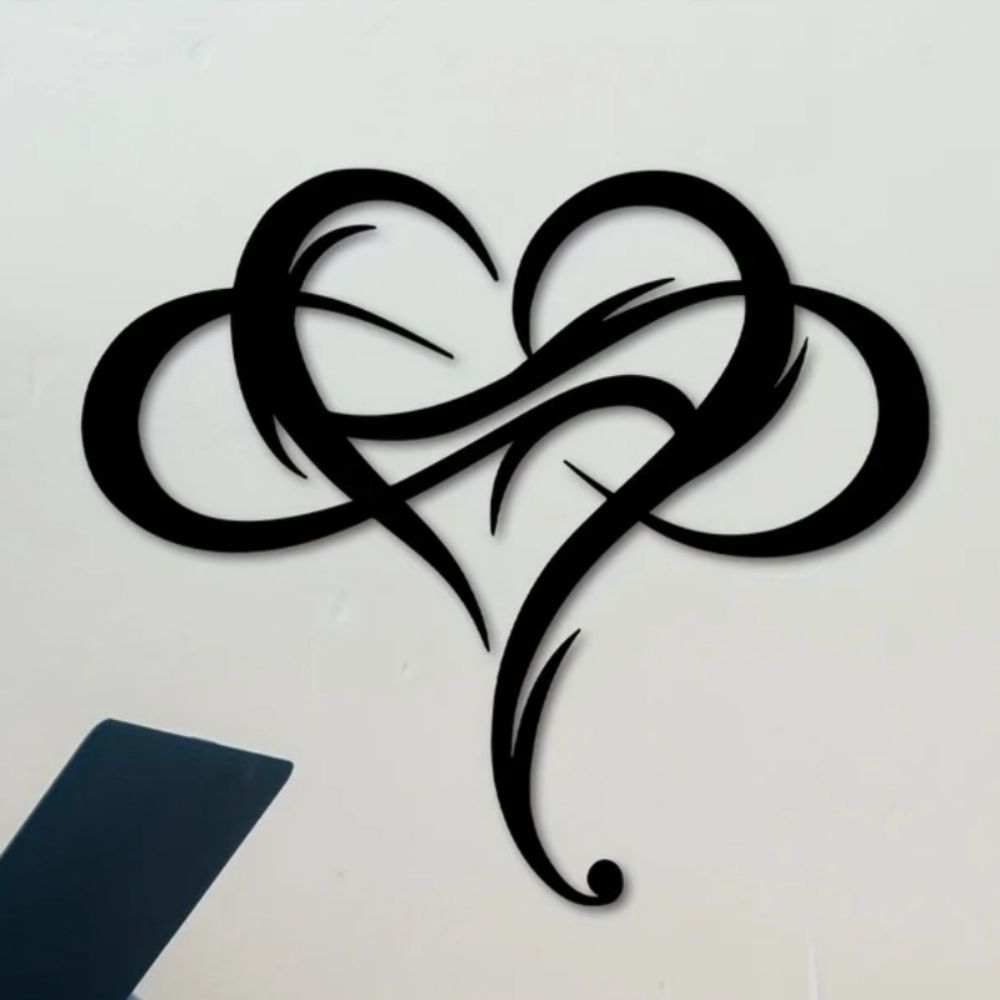 Black Iron Heart Wall Decor Metal Infinity Heart Decor Perfect Heart Wall Art  Modern Home