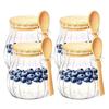 Glass Jar with Lid and Spoon 1 Piece Airtight Storage for Coffee Sugar Tea Kitchen Countertop Pantry Organizer