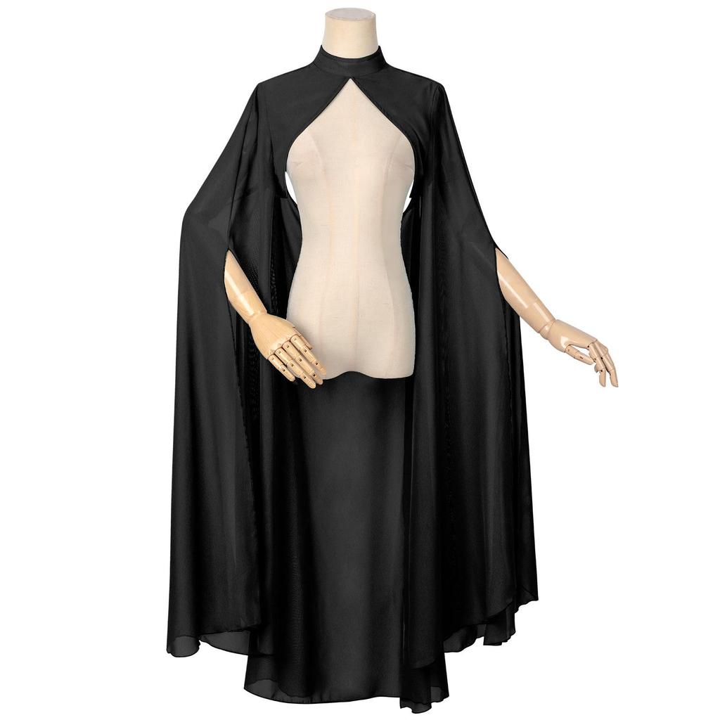 Multicolor Chiffon Gothic Cape: Long Wedding & Halloween Shawl for Women