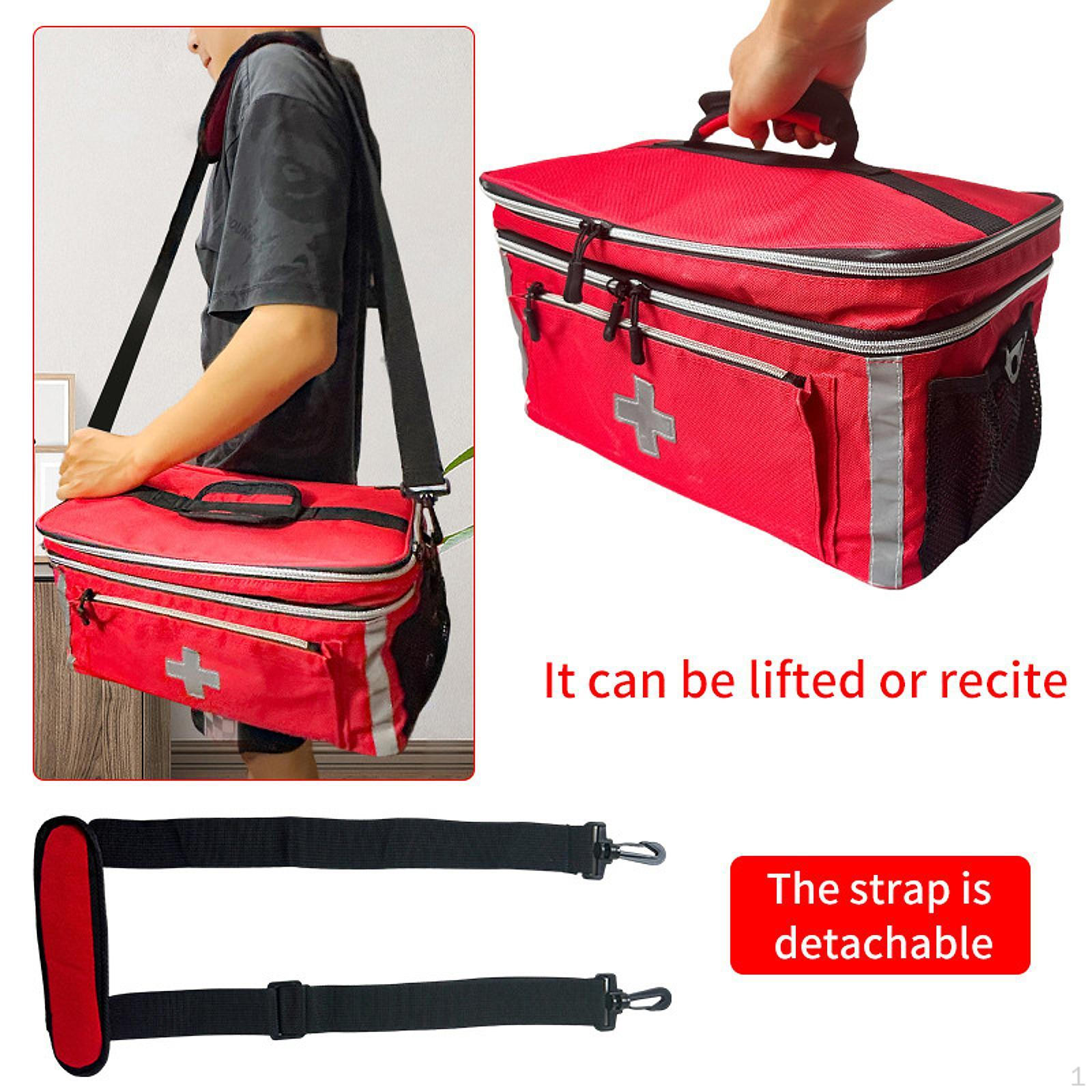 

Пустая сумка для первой помощи, аварийный набор, органайзер, съемный ремешок, застежка-молния, чехол для принадлежностей