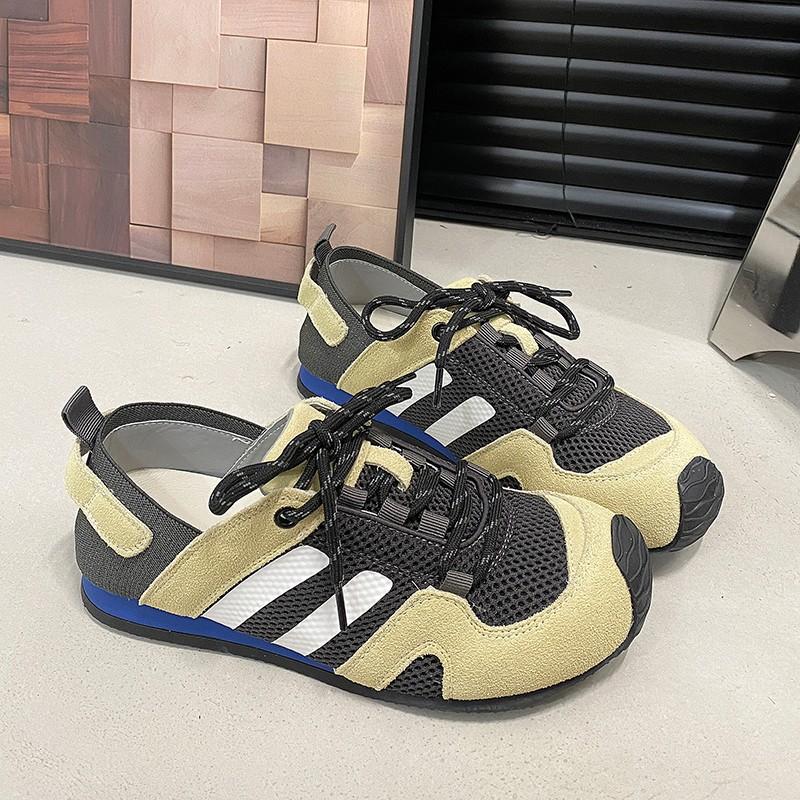 Ugly cute crooked head color matching German training shoes women's 2025 new retro versatile mesh breathable casual sports Forrest Gump shoes