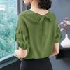 Women's Summer Simple Casual T-shirt Pleated Loose Temperament Elegant Top