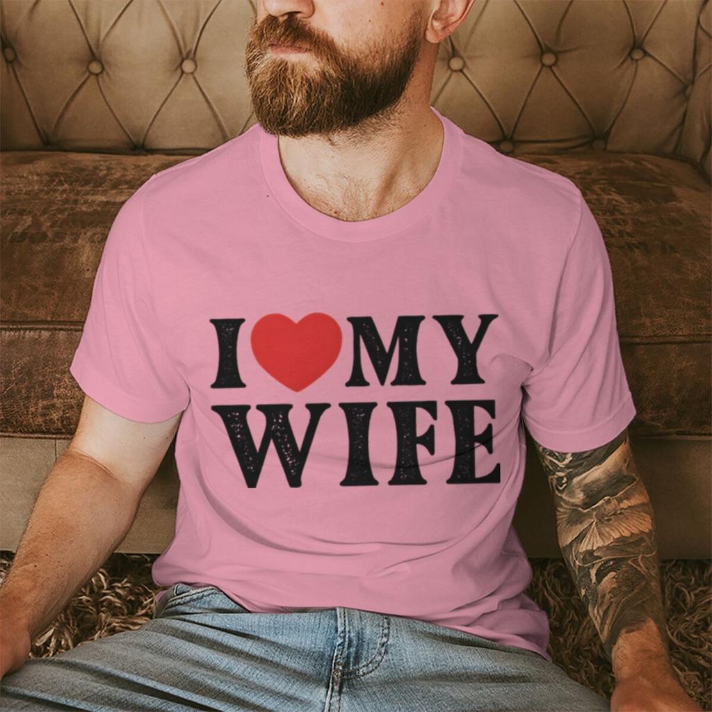 I Love My WifeI Love Hubby Print Couple T Shirt Men Women Valentines Day Gifts Tshirts Fun Short Sleeve LoversMatching Tshirt