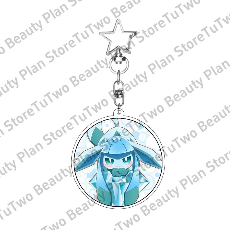 Girly Heart Acrylic Anime Sylveon Espeon Glaceon Eevee Cartoon Keychain Key Chains Keyrings Jewelry Fans Gifts Accessories Toys