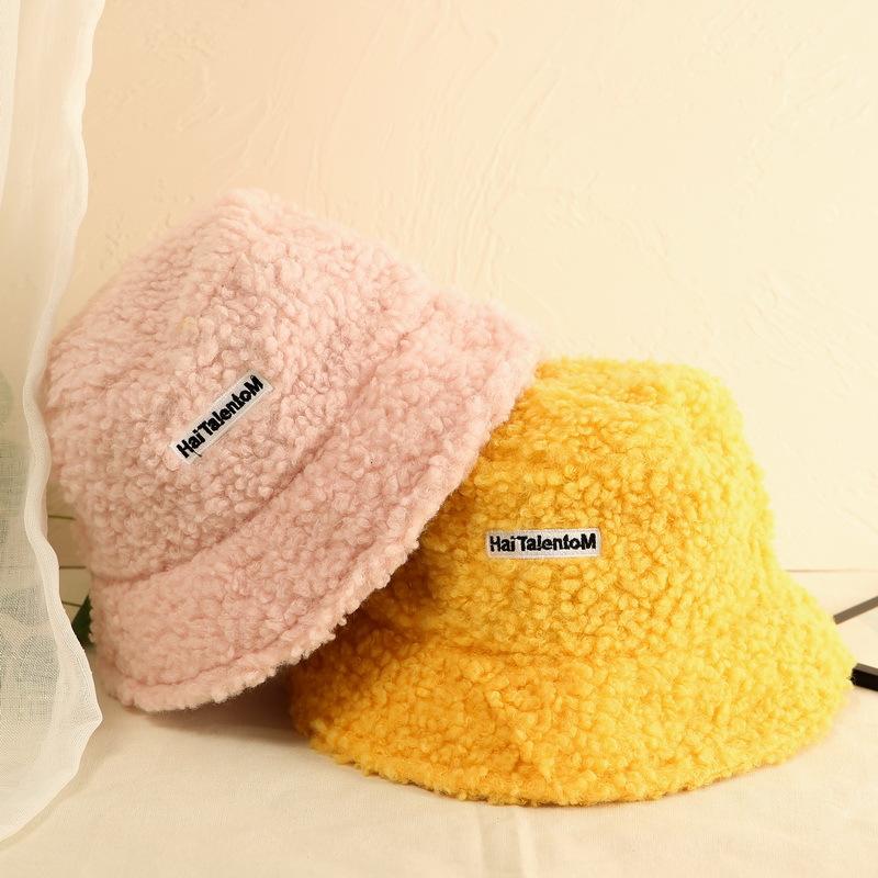 Women Warm Caps Embroidered Letters Outdoor Windproof Fashion Autumn Fisherman Cap Bucket Hat