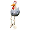 Funny Chicken Figurine with Dangling Legs Big Eyes Resin Cartoon Rooster Statue for Outdoor Garden Lawn Patio Balcony Decor