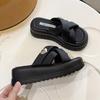 Cool Slippers Women's Summer Wear 2025 New Thick-soled Casual Beach Sandals Women's Advanced Sense of Pregnant Women
