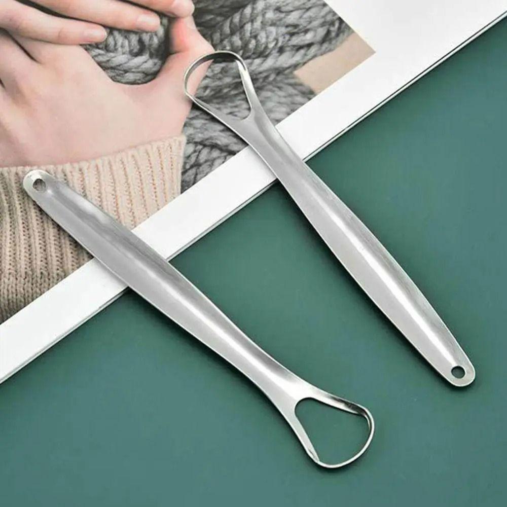 Removing Bad Breath Tongue Scraper Silver Tongue Scraping Brush Oral Cleaner Tools  Oral Care