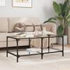 VidaXL Coffee Table with Transparent Glass Top 98.5x50x40cm Steel, Side Table, Living Room Table, Tea Table, End Table 845980