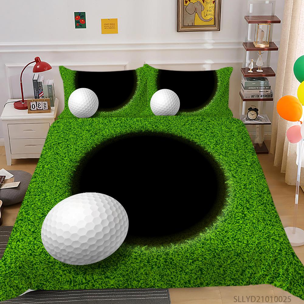 Golf 3D Digital Printing Polyester Bedding Two Or Three-Piece Set Can Be Mixed Batch