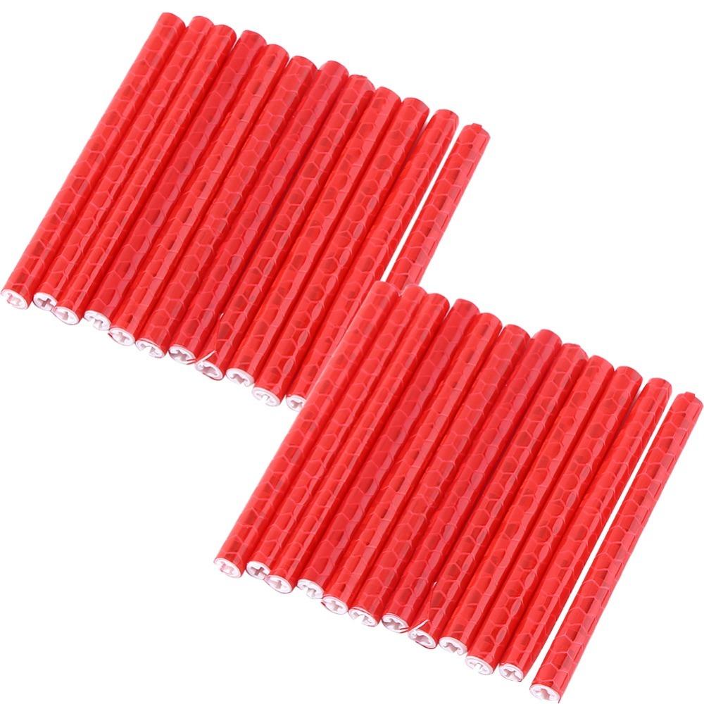24Pcs Colorful Bicycle Wheel Reflective Strips ABS Easy Installation Cycling Wheel Reflector Clips
